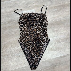 Zara Brown and Black Animal Print Top
